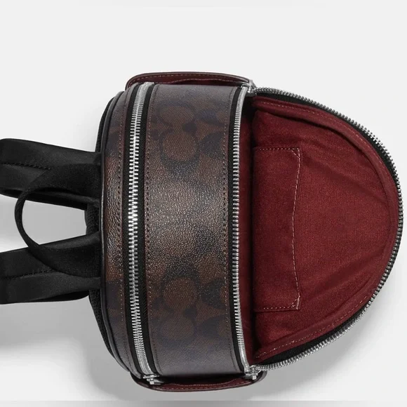 NWT Coach Mini Court Backpack In Signature Canvas With Leopard Print - Picture 10 of 14